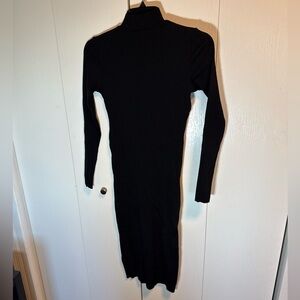 H&M Black Ribbed Knit Dress S